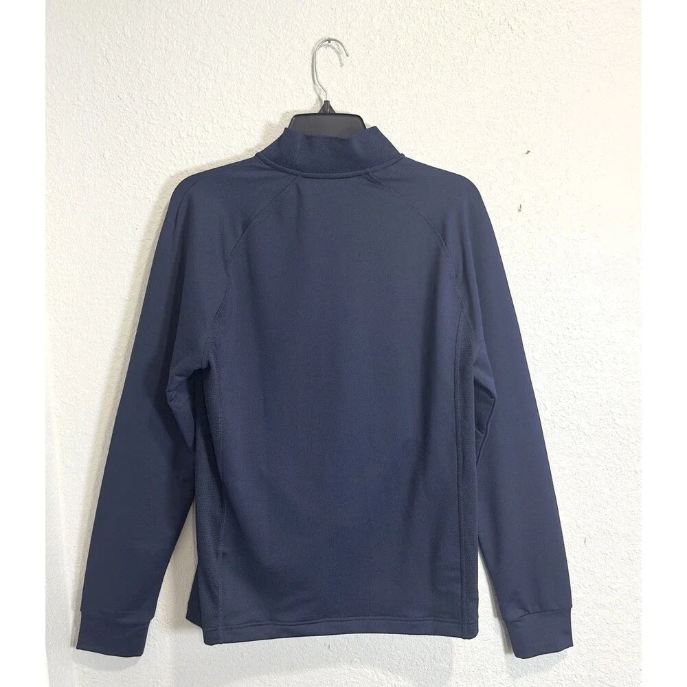 Lacoste Sport Men's M High-Neck Golf Sweatshirt Navy Quarter Zip Performance